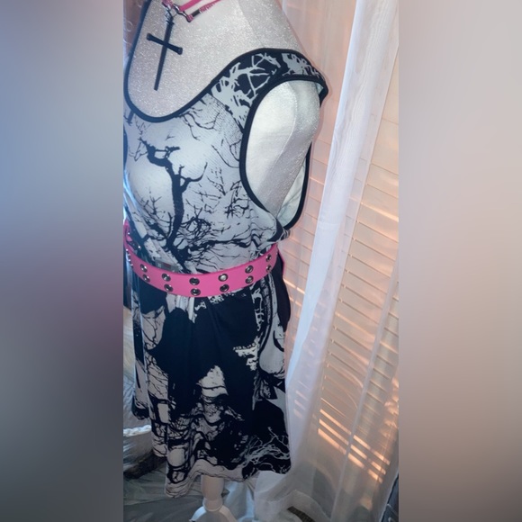 New with tags No Boundaries HOT PINK double silver toned grommets belt buckle XL - Picture 5 of 9